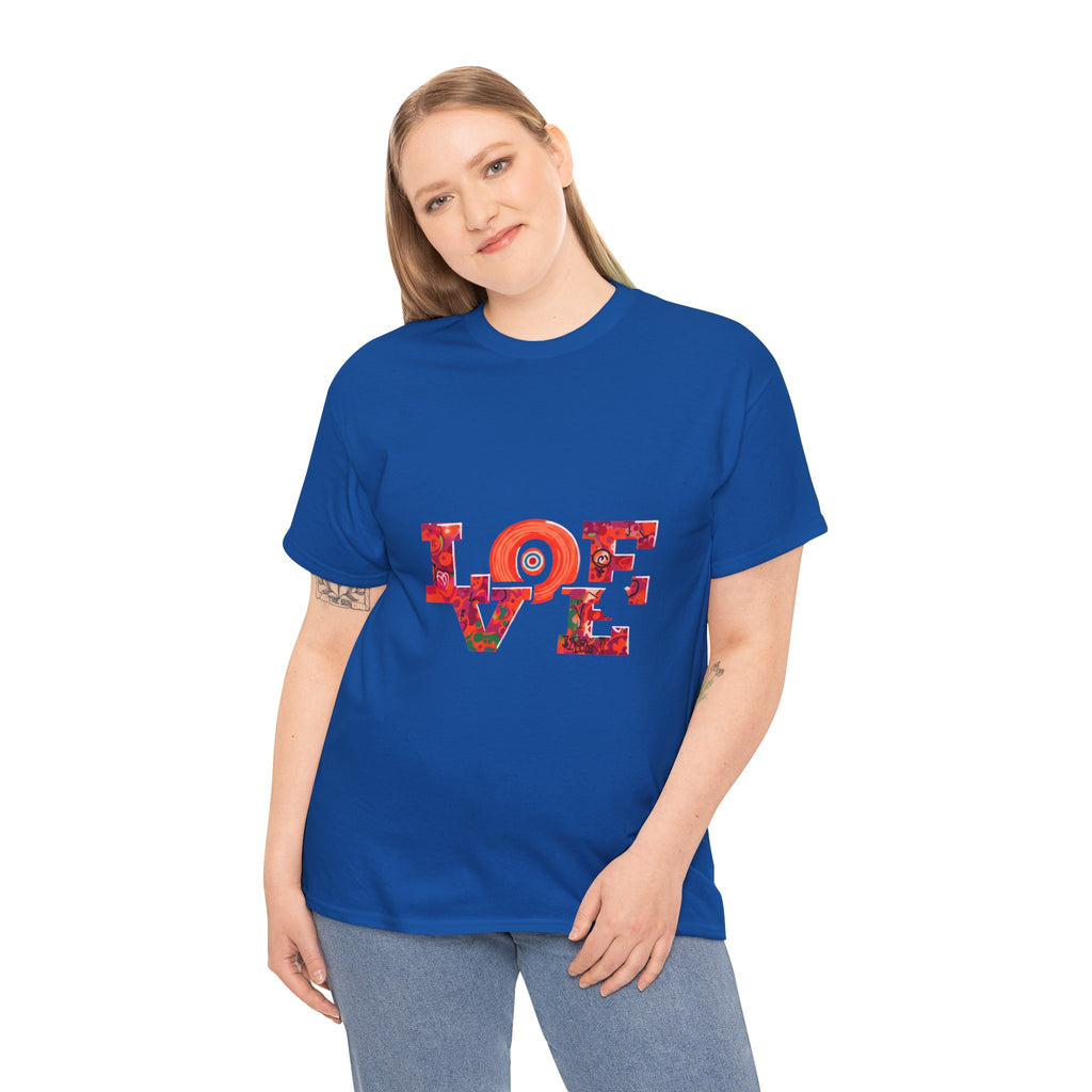 Love Floral Tee — Retro Pop Art 'LOVE' Graphic T‑Shirt