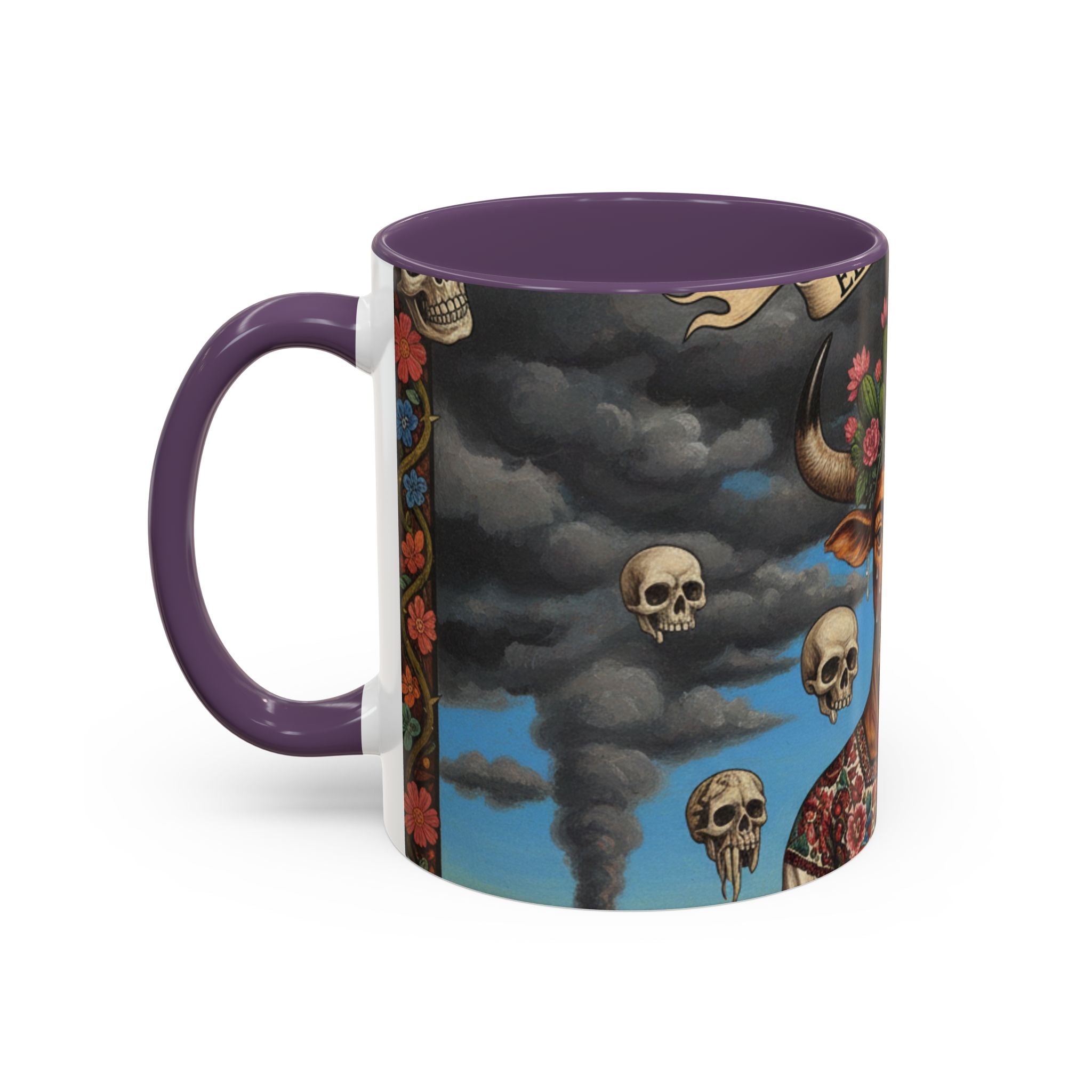 Surreal Folk Art Accent Mug — Cow Deity Holding Heart (11/15oz)