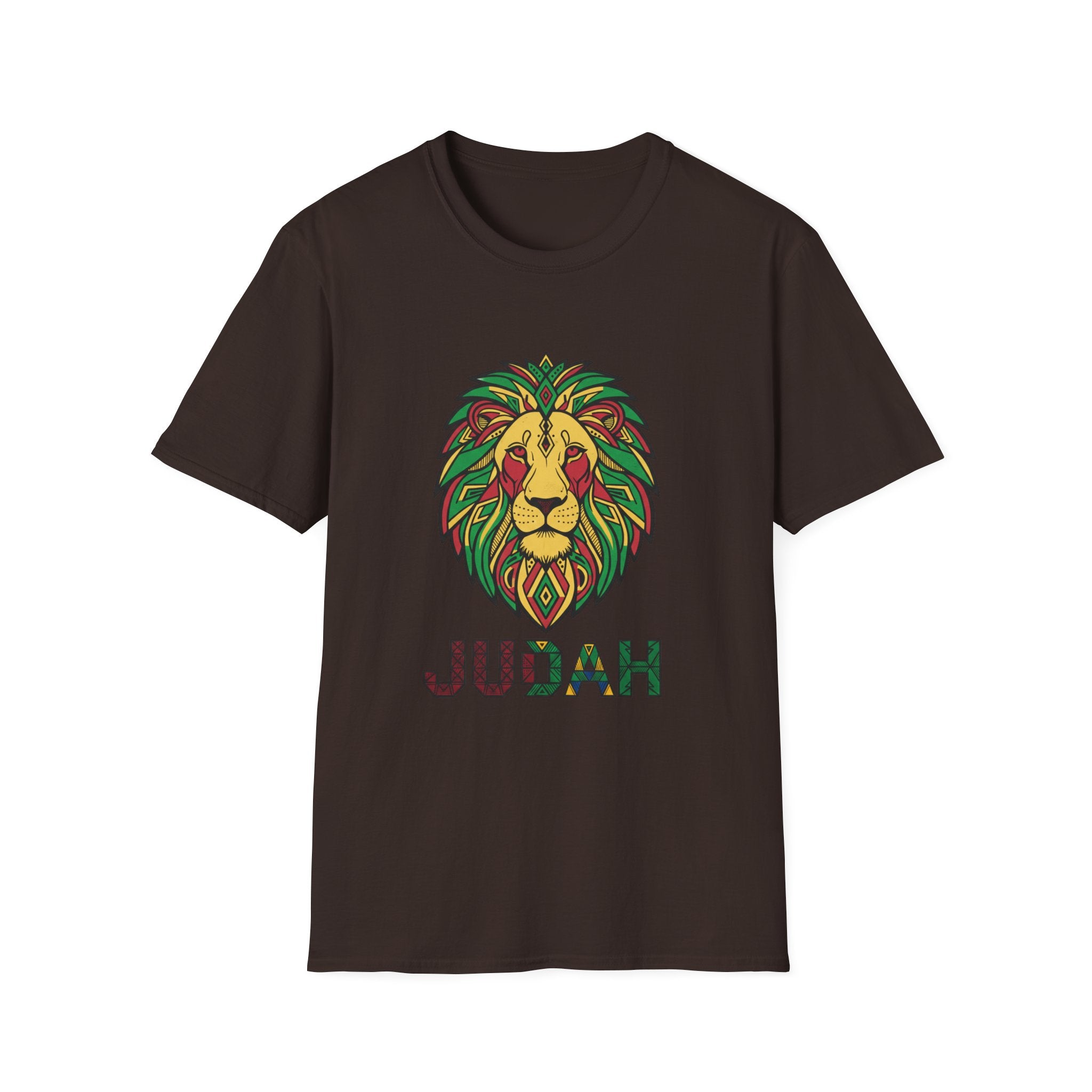 Judah Lion T-Shirt — Rasta Lion Graphic Tee (Reggae Colors)