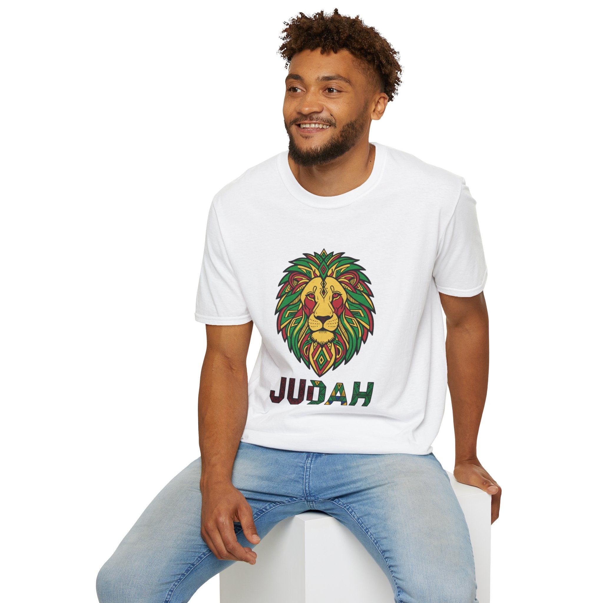 Judah Lion T-Shirt — Rasta Lion Graphic Tee (Reggae Colors)