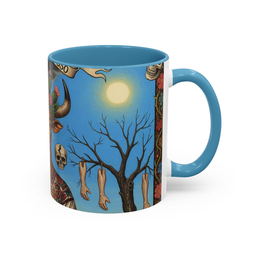 Surreal Folk Art Accent Mug — Cow Deity Holding Heart (11/15oz)