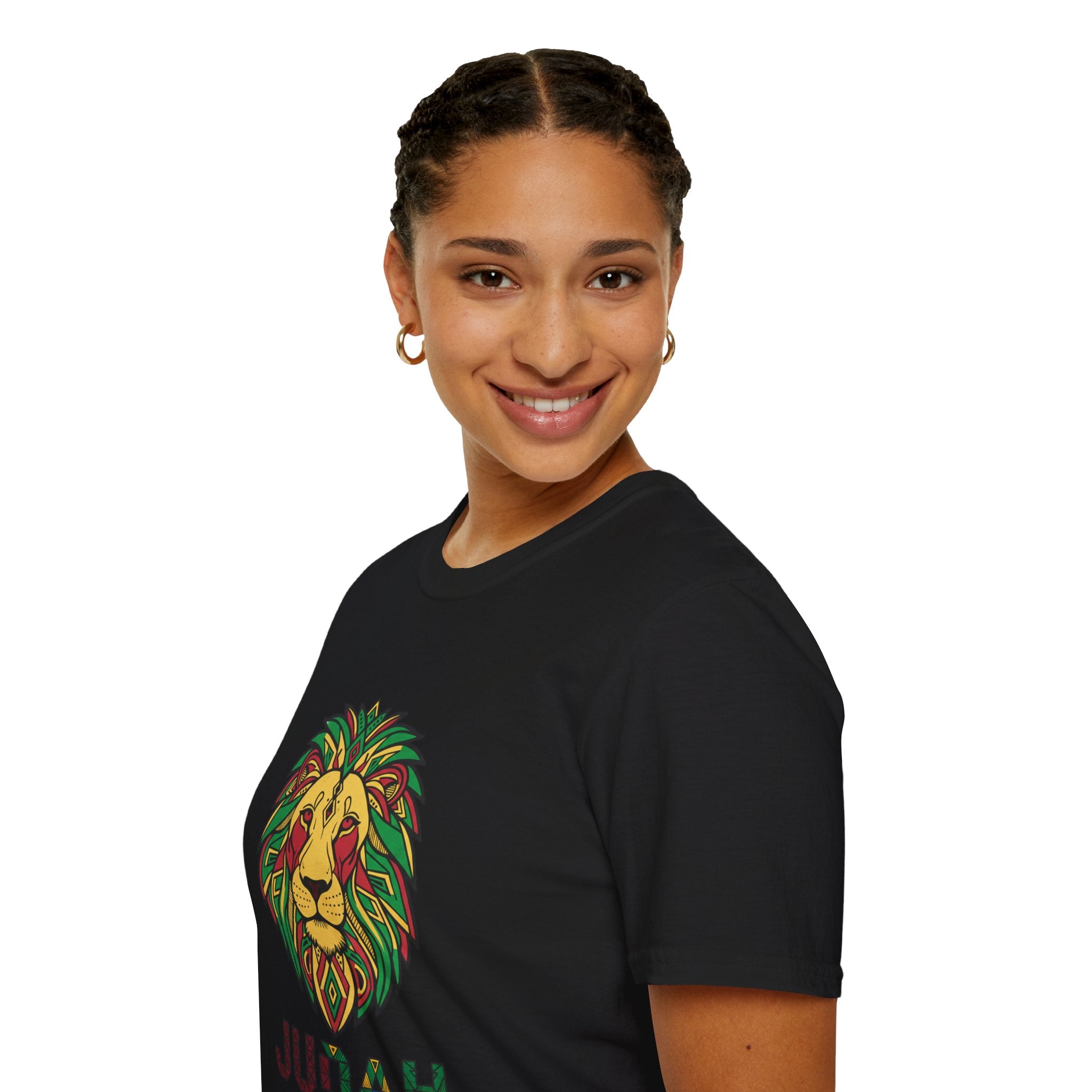 Judah Lion T-Shirt — Rasta Lion Graphic Tee (Reggae Colors)
