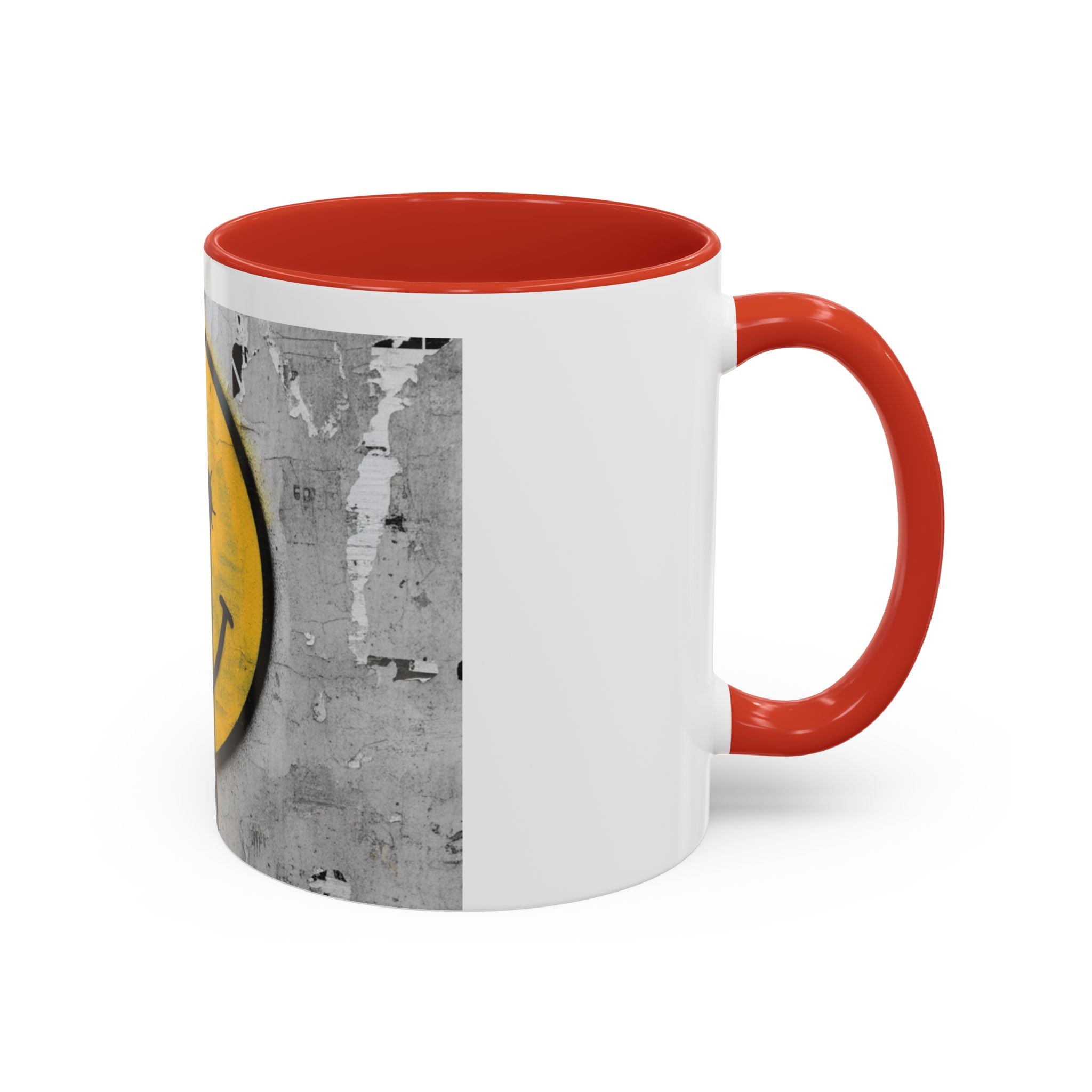 Graffiti Smiley Accent Coffee Mug – Dripping Eyes Street Art Design (11/15oz)