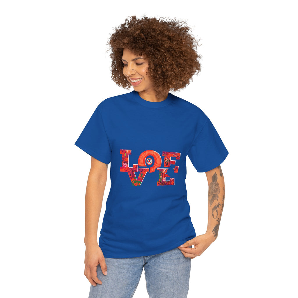 Love Floral Tee — Retro Pop Art 'LOVE' Graphic T‑Shirt