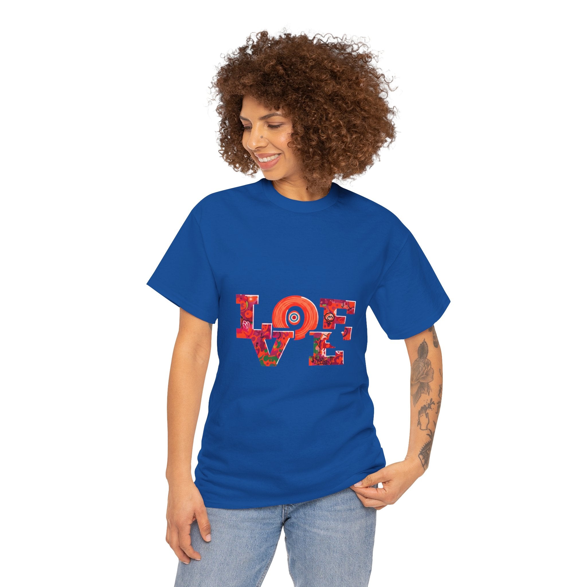Love Floral Tee — Retro Pop Art 'LOVE' Graphic T‑Shirt