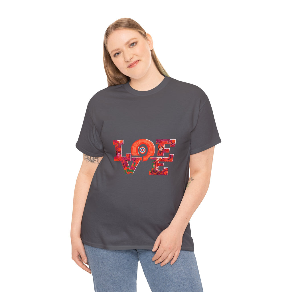 Love Floral Tee — Retro Pop Art 'LOVE' Graphic T‑Shirt
