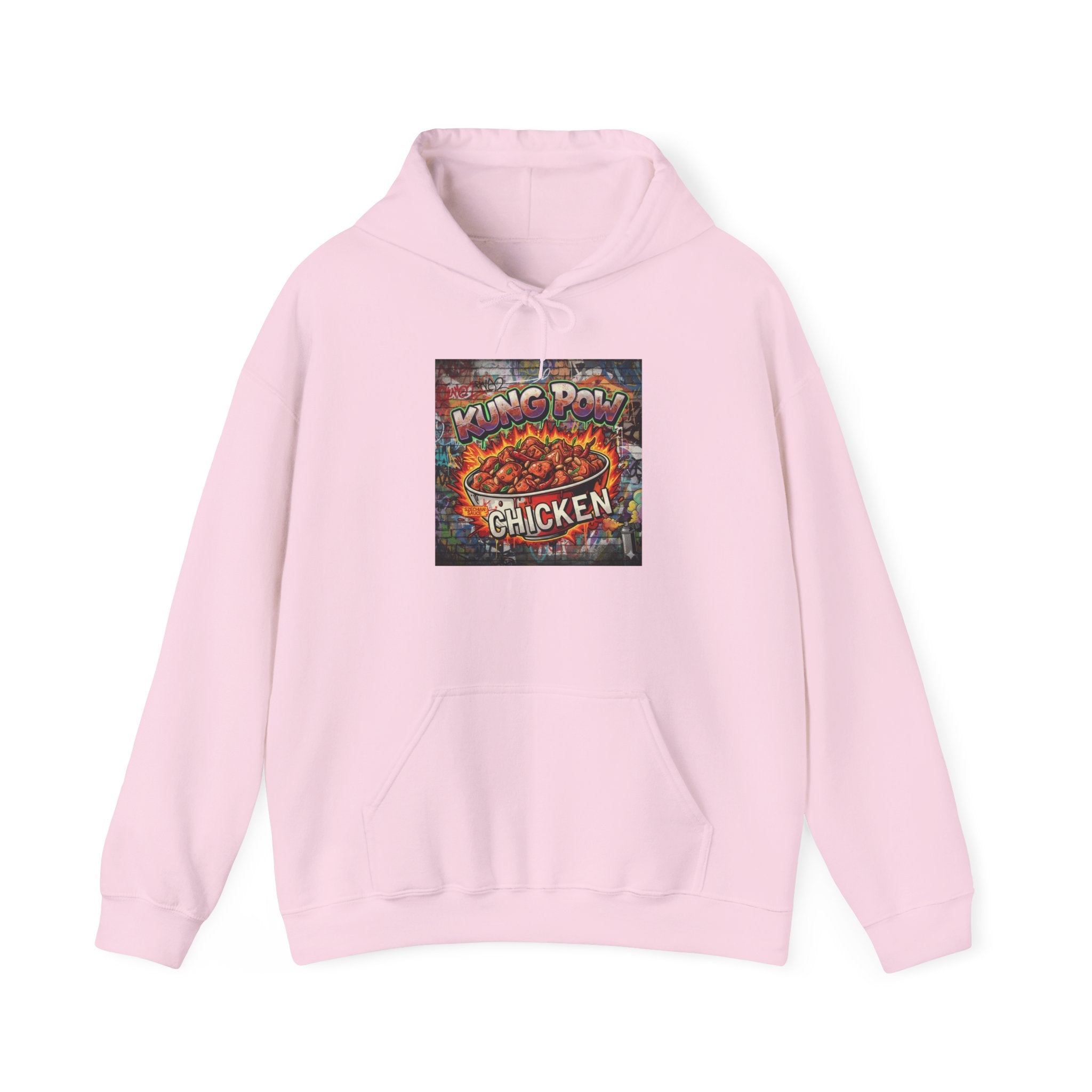 Spicy Kung Pao Chicken Hoodie — Vintage Chinese Takeout Food Graphic Sweatshirt