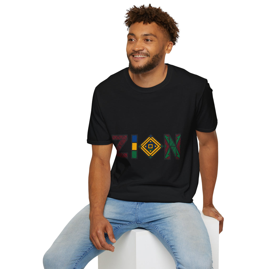 Zion Afrocentric Graphic T-Shirt — Bold Tribal Lettering