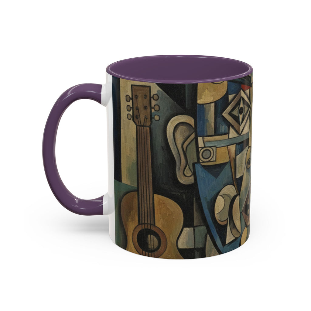Cubist Art Coffee Mug — Abstract Face Accent Ceramic Mug (11/15oz)