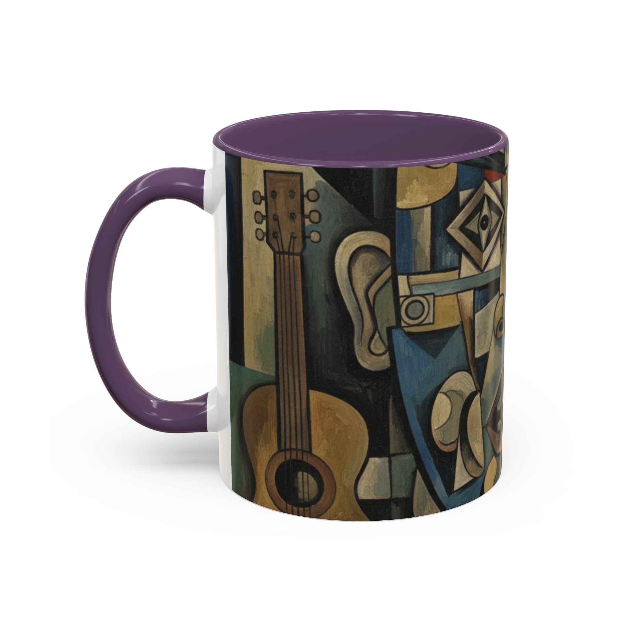 Cubist Art Coffee Mug — Abstract Face Accent Ceramic Mug (11/15oz)