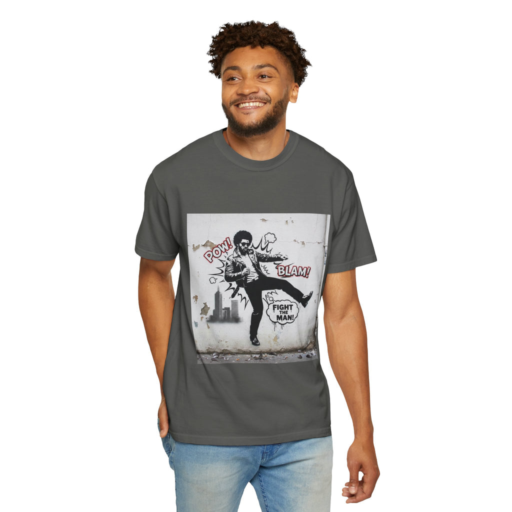Fight the Man Graphic T-Shirt — Retro Comic Street Art Tee