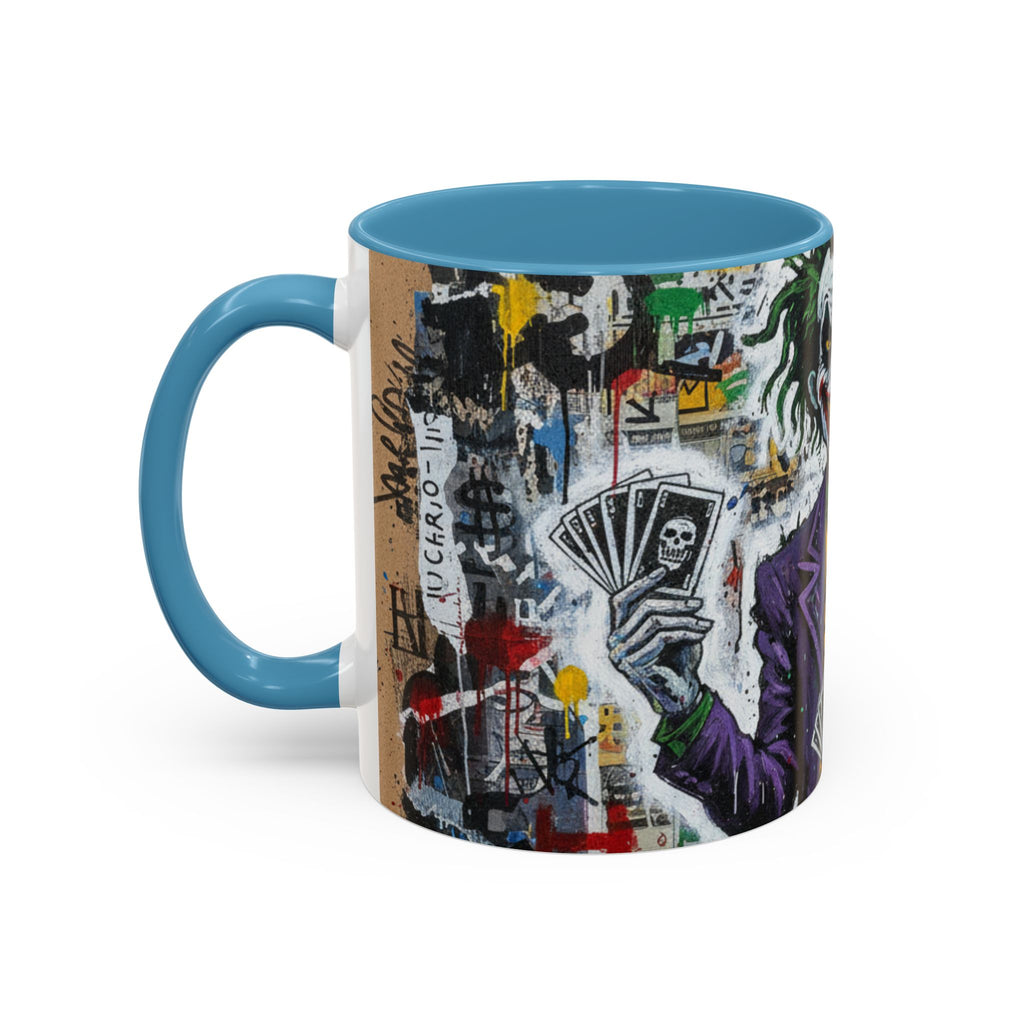 Joker Graffiti Accent Coffee Mug – Street Art Batman Villain Design (11/15 oz)
