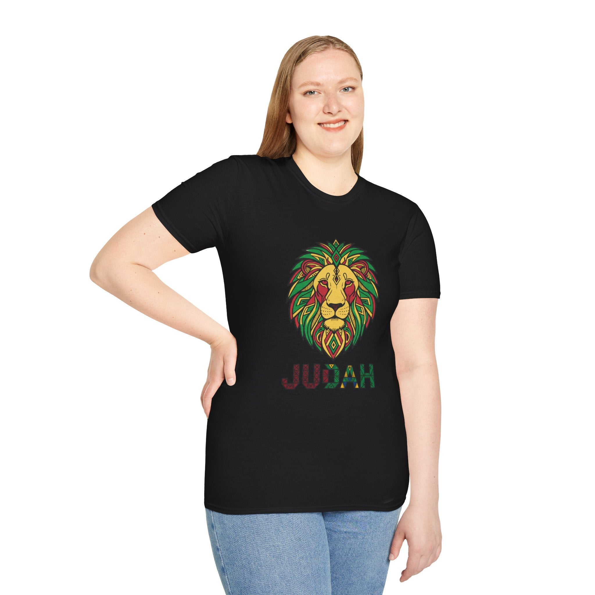 Judah Lion T-Shirt — Rasta Lion Graphic Tee (Reggae Colors)