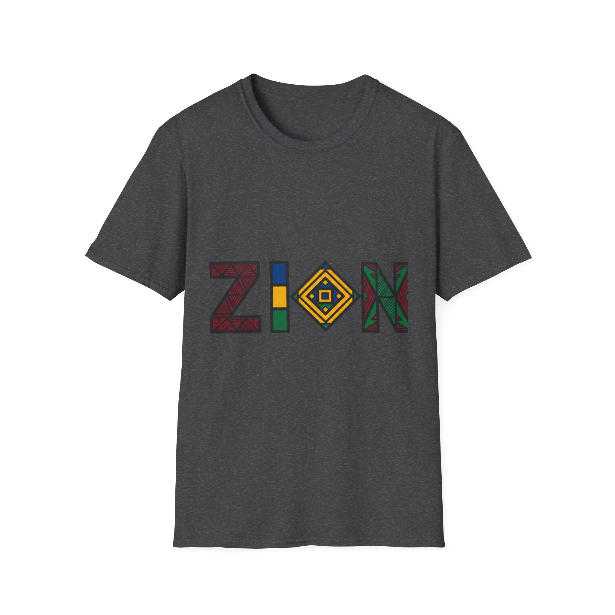 Zion Afrocentric Graphic T-Shirt — Bold Tribal Lettering