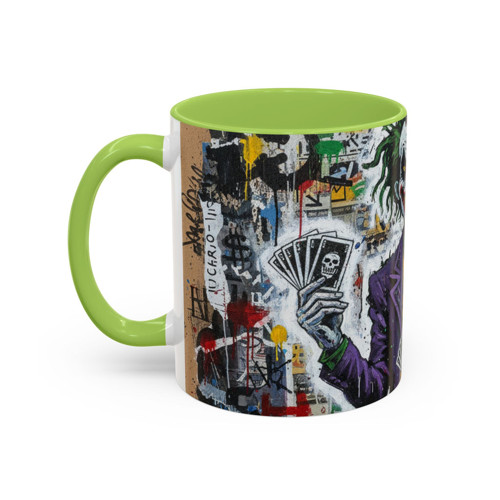 Joker Graffiti Accent Coffee Mug – Street Art Batman Villain Design (11/15 oz)