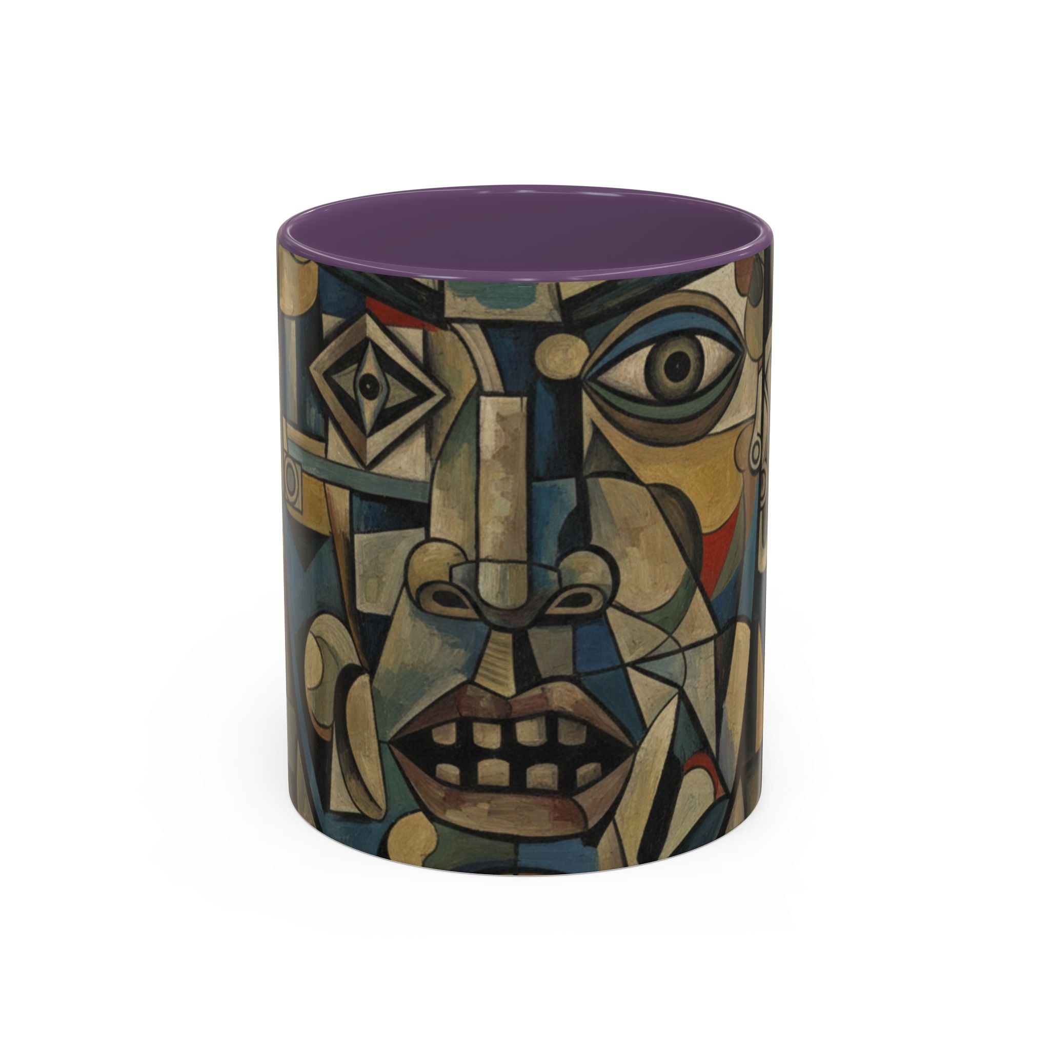 Cubist Art Coffee Mug — Abstract Face Accent Ceramic Mug (11/15oz)