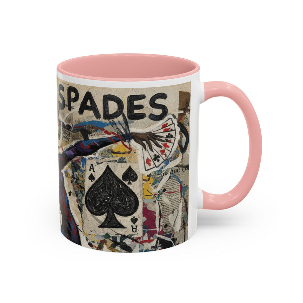 Queen of Spades Art Coffee Mug — Afrocentric Playing Card Design (11/15 oz)