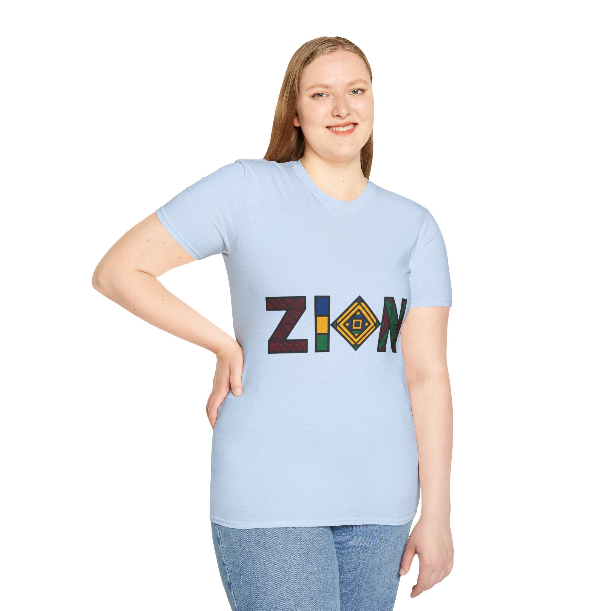 Zion Afrocentric Graphic T-Shirt — Bold Tribal Lettering