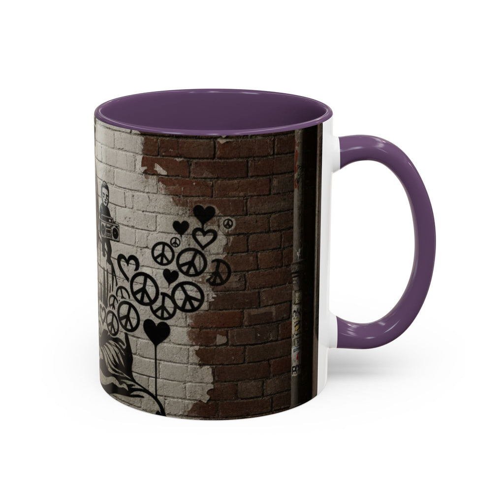 Buddha Street Art Accent Coffee Mug — Graffiti Meditation Design