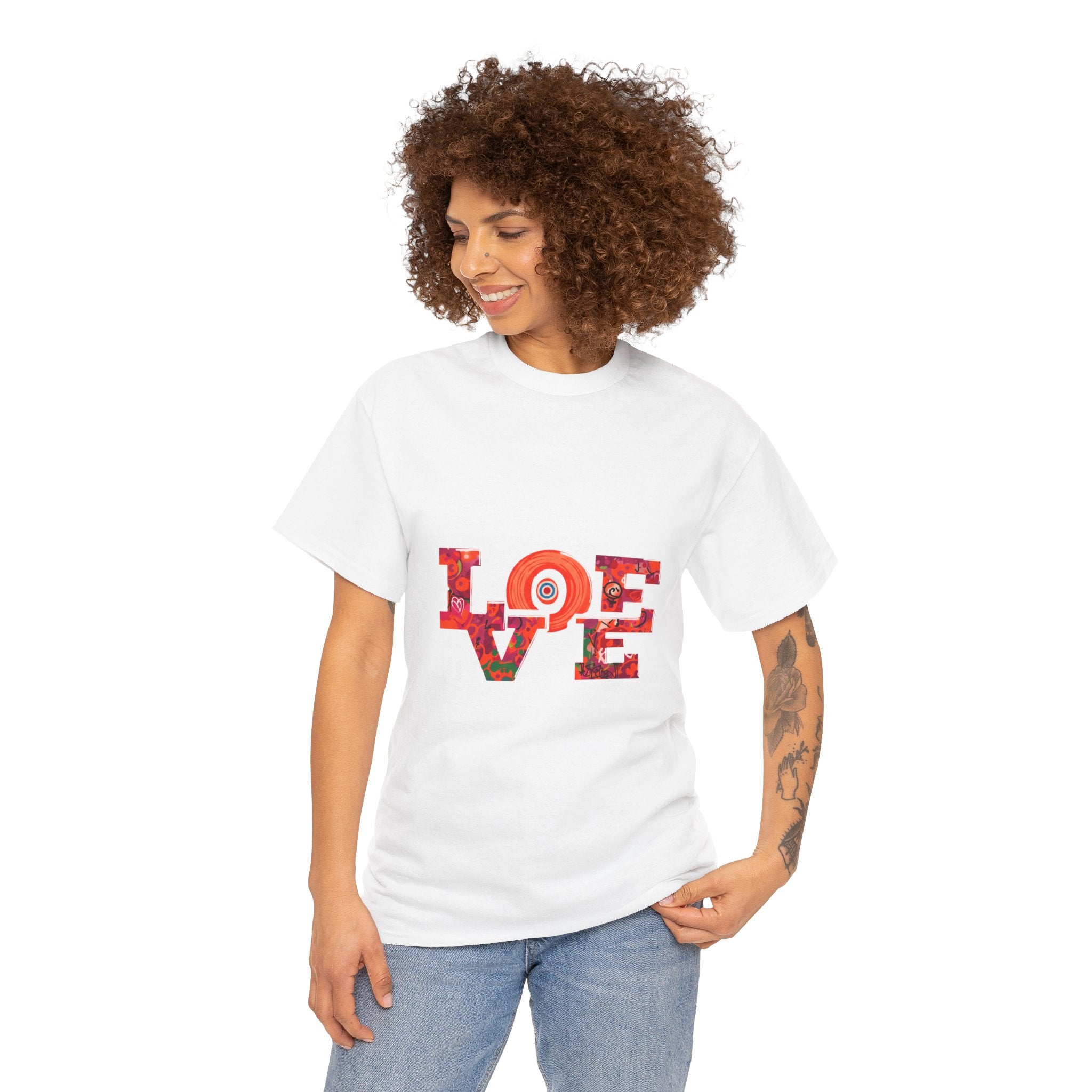 Love Floral Tee — Retro Pop Art 'LOVE' Graphic T‑Shirt