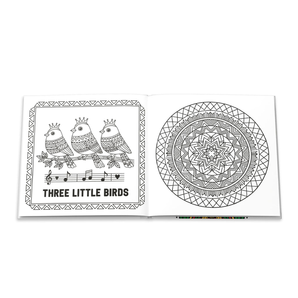 Hardcover Coloring Book — Judah Lion Rasta Design (Bold Reggae Colors)