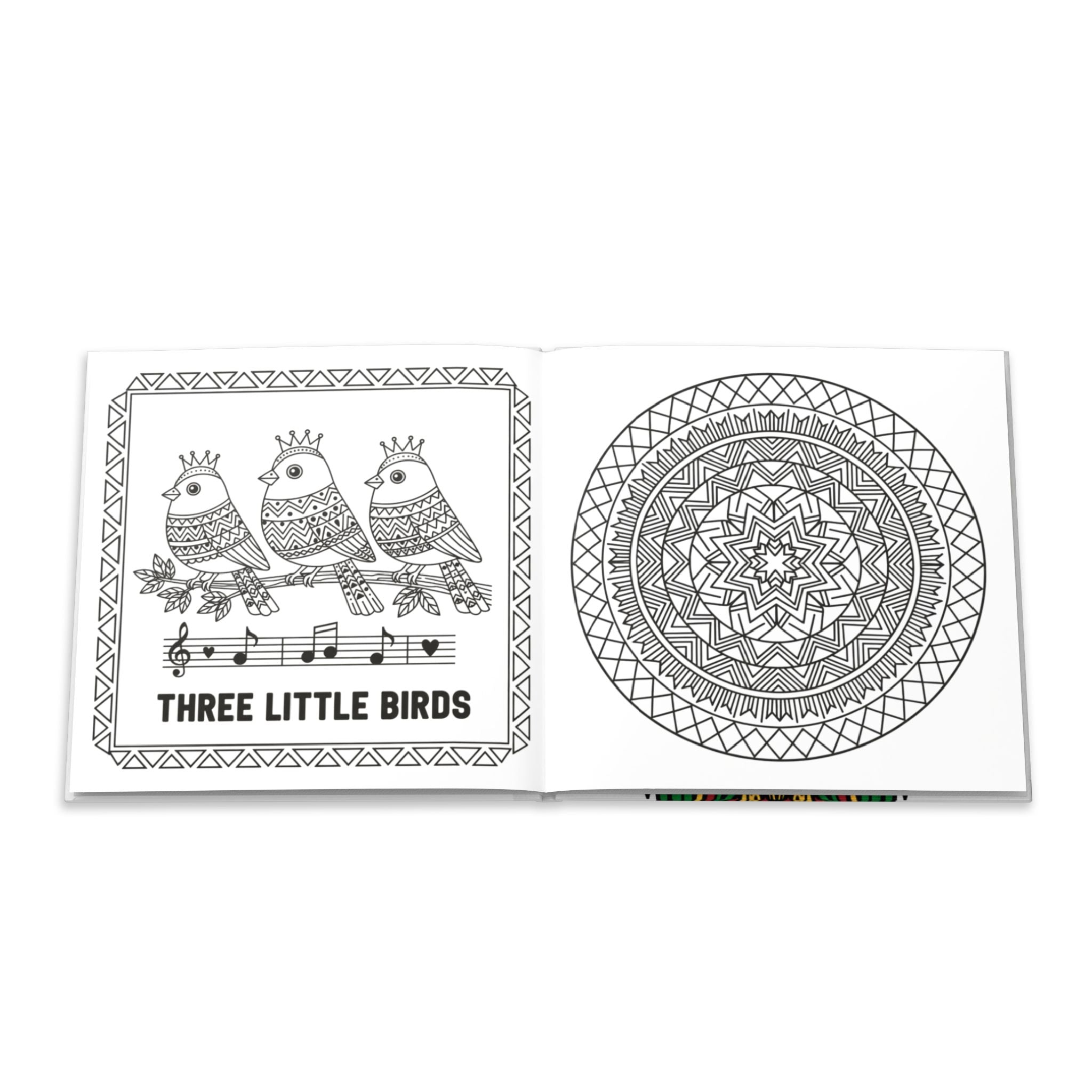 Hardcover Coloring Book — Judah Lion Rasta Design (Bold Reggae Colors)