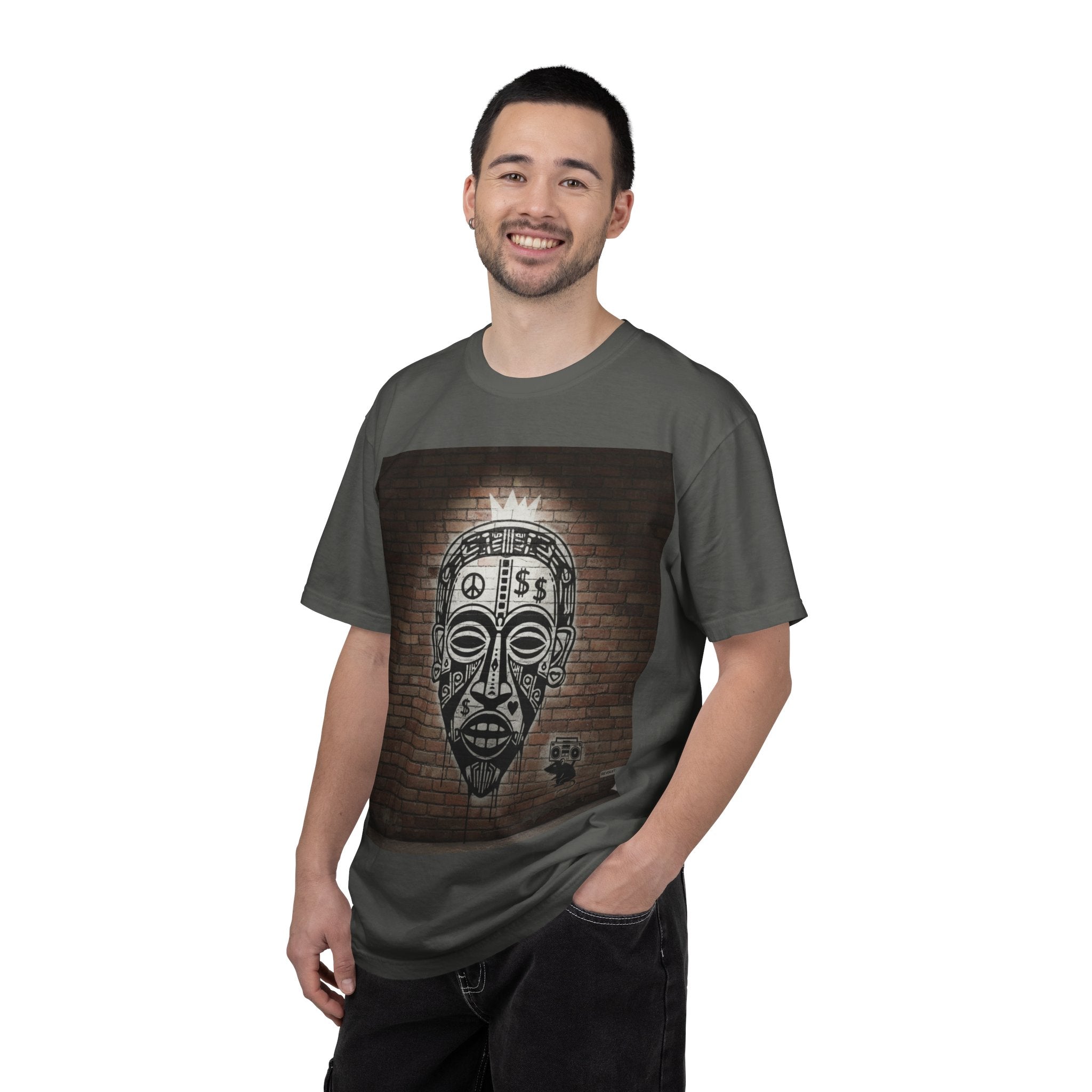T-Shirt — Urban Tribal Mask Graffiti Print