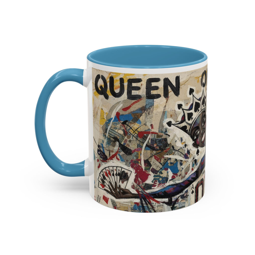 Queen of Spades Art Coffee Mug — Afrocentric Playing Card Design (11/15 oz)