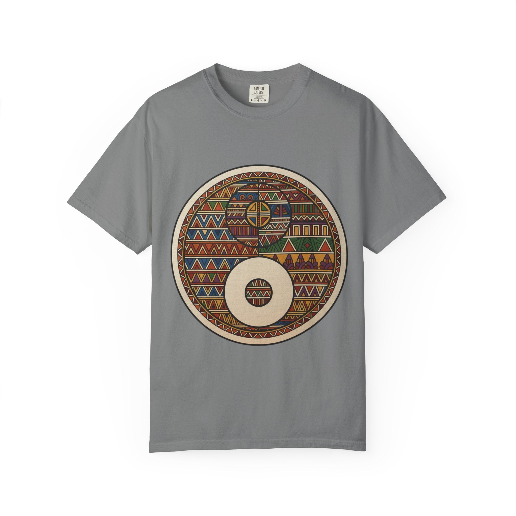 Aztec Drum Graphic T-Shirt — Tribal Pattern Music Tee