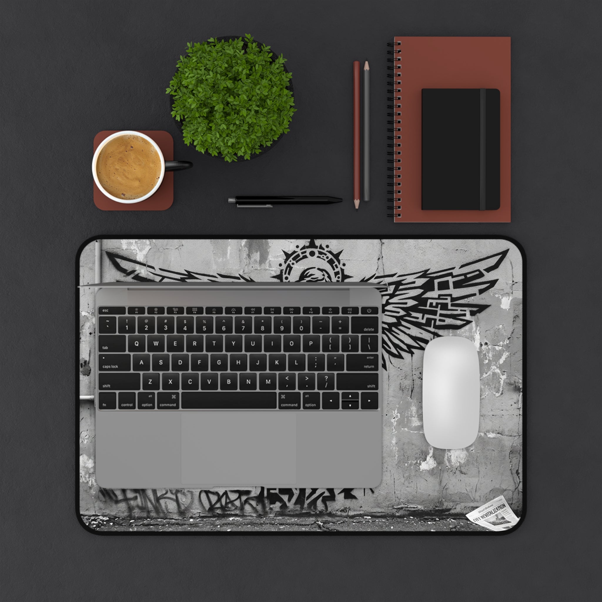 Angel "Find Your Wings" Desk Mat — Urban Street Art Mouse Pad