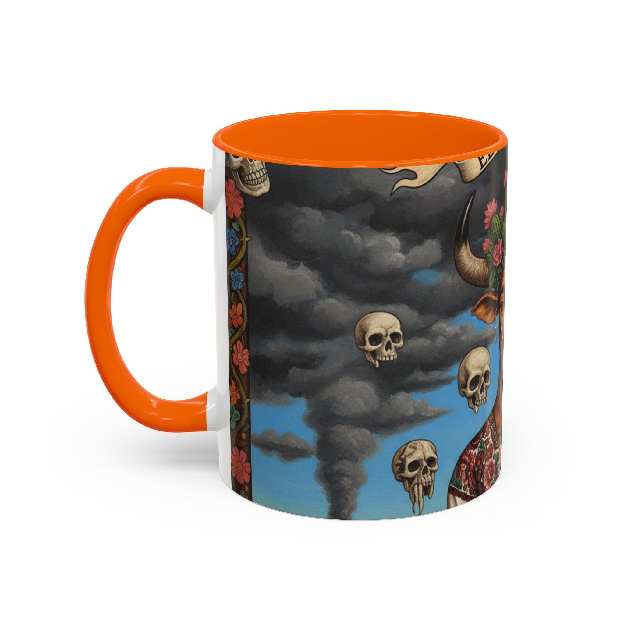Surreal Folk Art Accent Mug — Cow Deity Holding Heart (11/15oz)