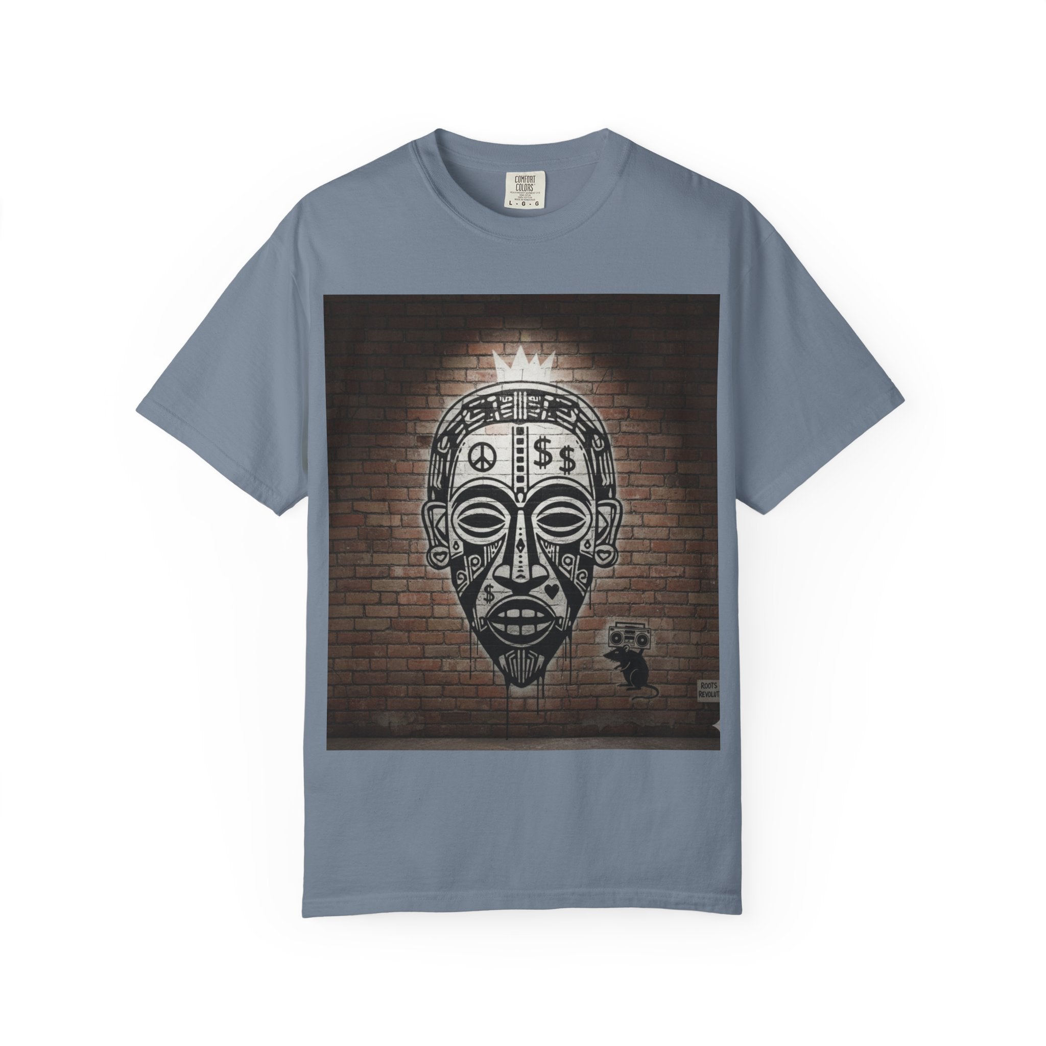 T-Shirt — Urban Tribal Mask Graffiti Print