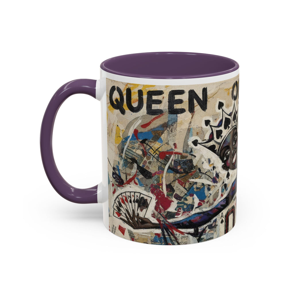 Queen of Spades Art Coffee Mug — Afrocentric Playing Card Design (11/15 oz)