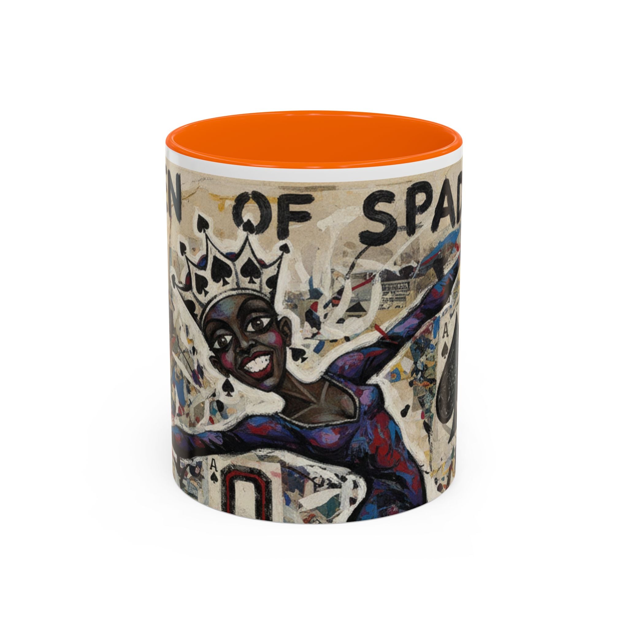 Queen of Spades Art Coffee Mug — Afrocentric Playing Card Design (11/15 oz)