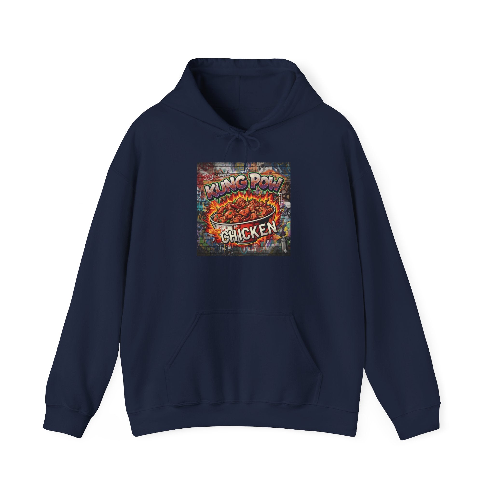 Spicy Kung Pao Chicken Hoodie — Vintage Chinese Takeout Food Graphic Sweatshirt