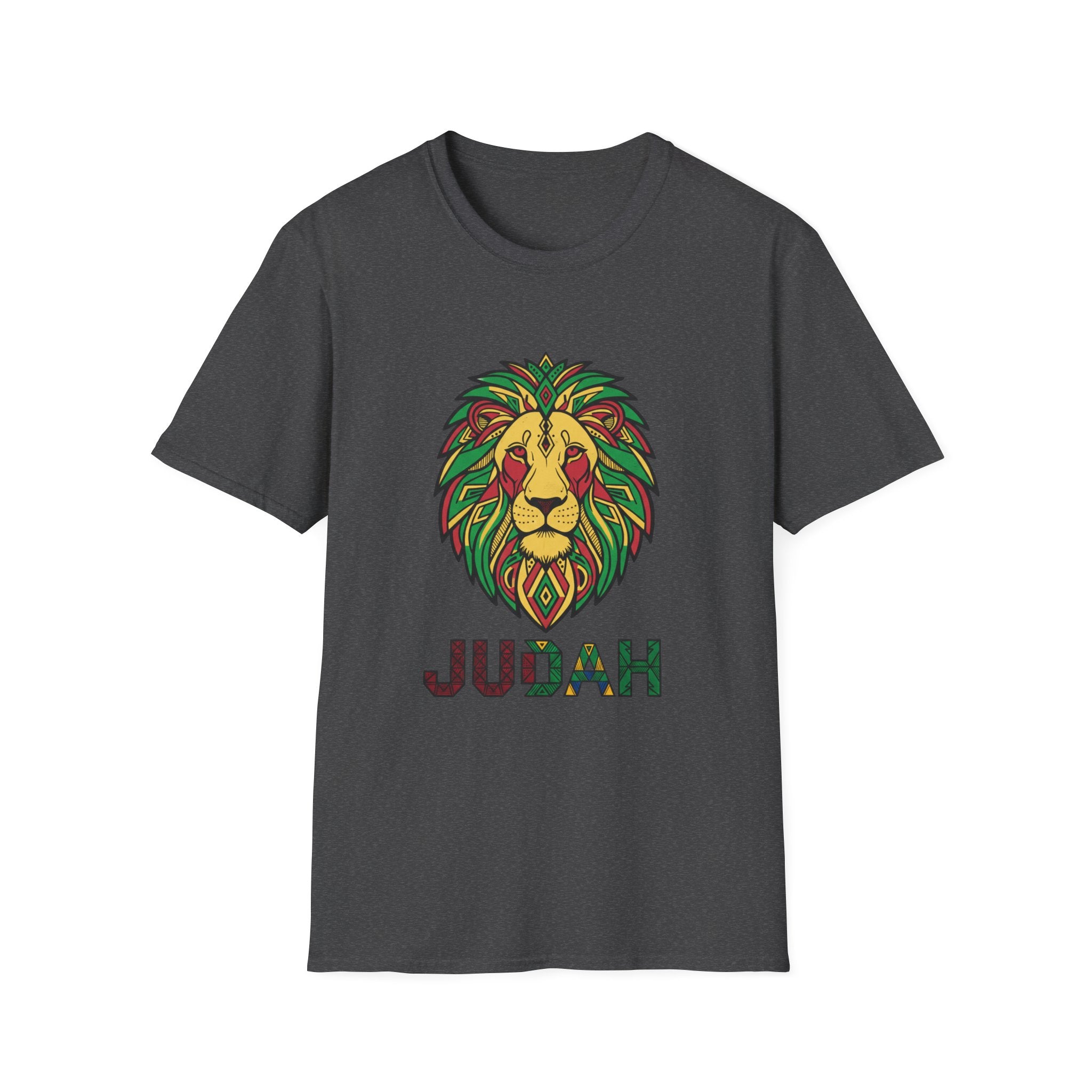 Judah Lion T-Shirt — Rasta Lion Graphic Tee (Reggae Colors)