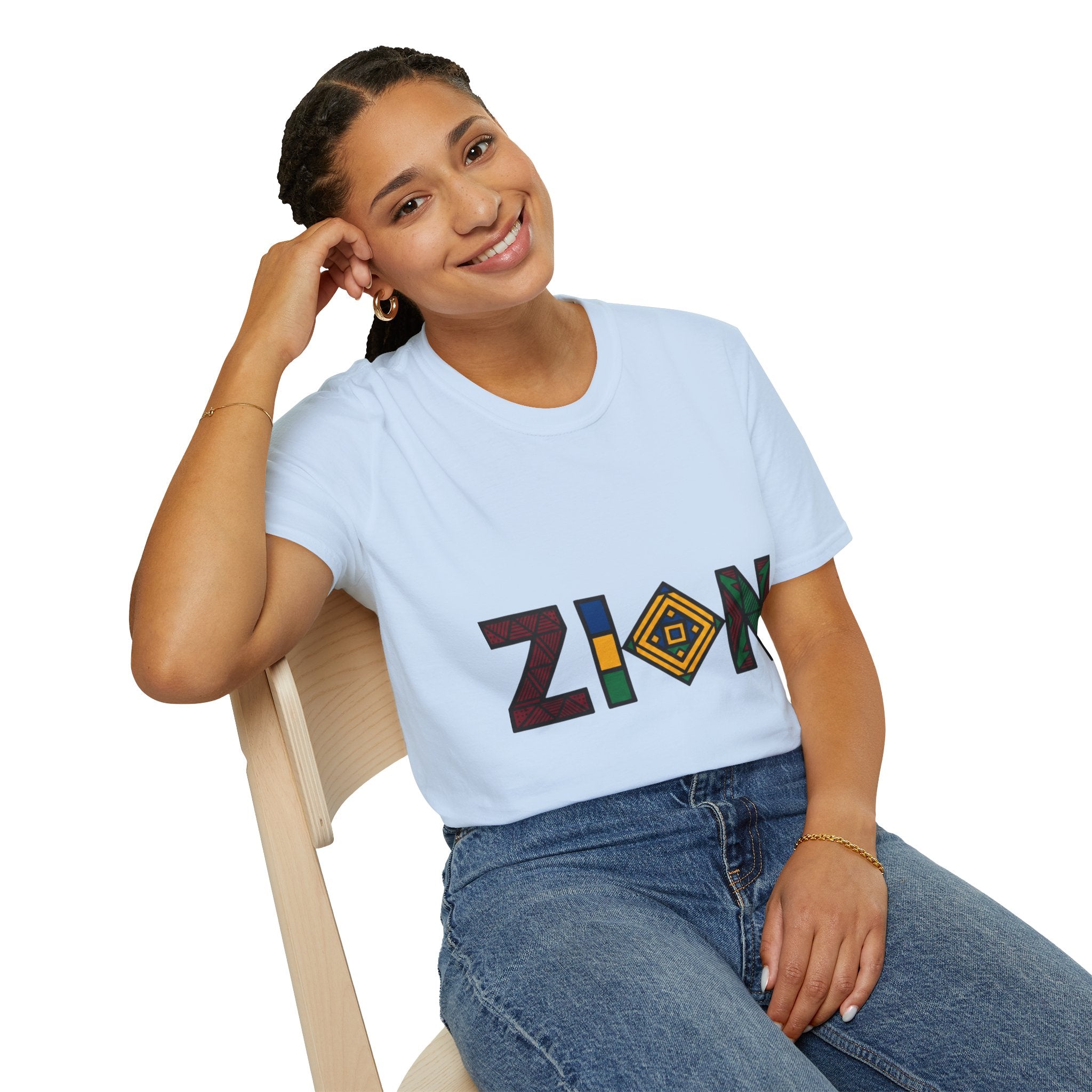 Zion Afrocentric Graphic T-Shirt — Bold Tribal Lettering