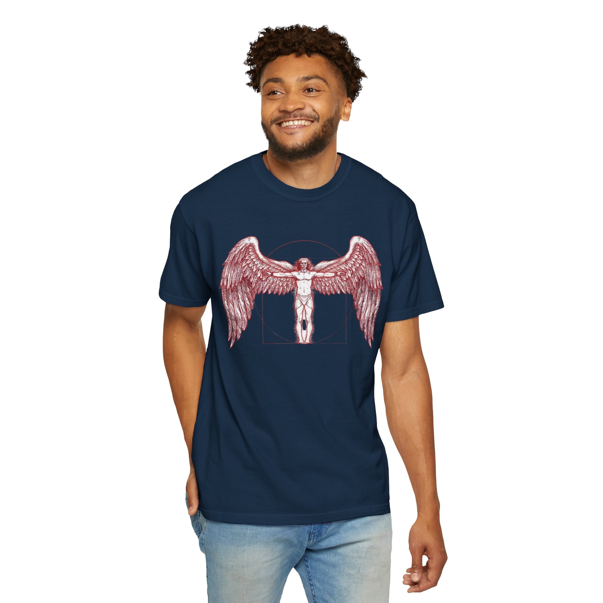 Winged Vitruvian T-Shirt — Angel Anatomy Graphic Tee