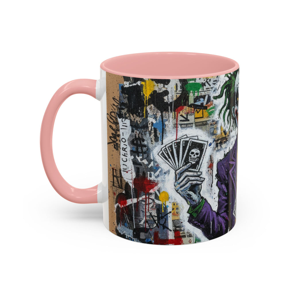 Joker Graffiti Accent Coffee Mug – Street Art Batman Villain Design (11/15 oz)