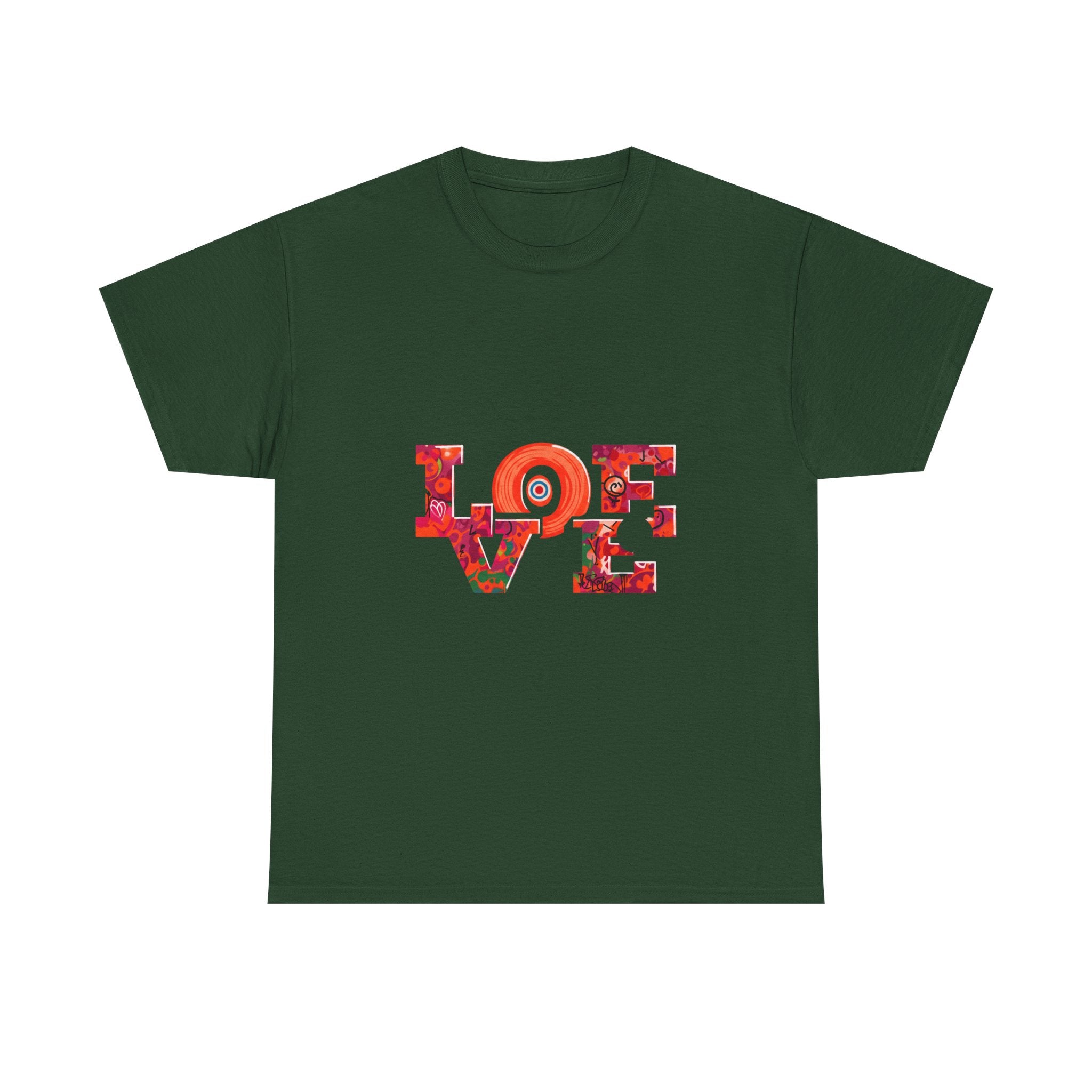 Love Floral Tee — Retro Pop Art 'LOVE' Graphic T‑Shirt