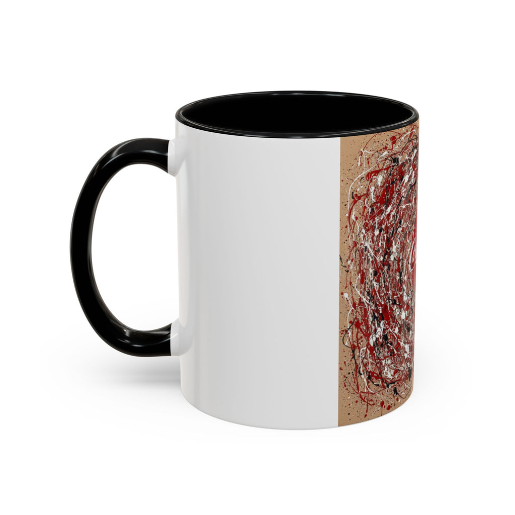 Coffee Mug - Red Abstract Logo Splash Accent Mug (11/15oz)