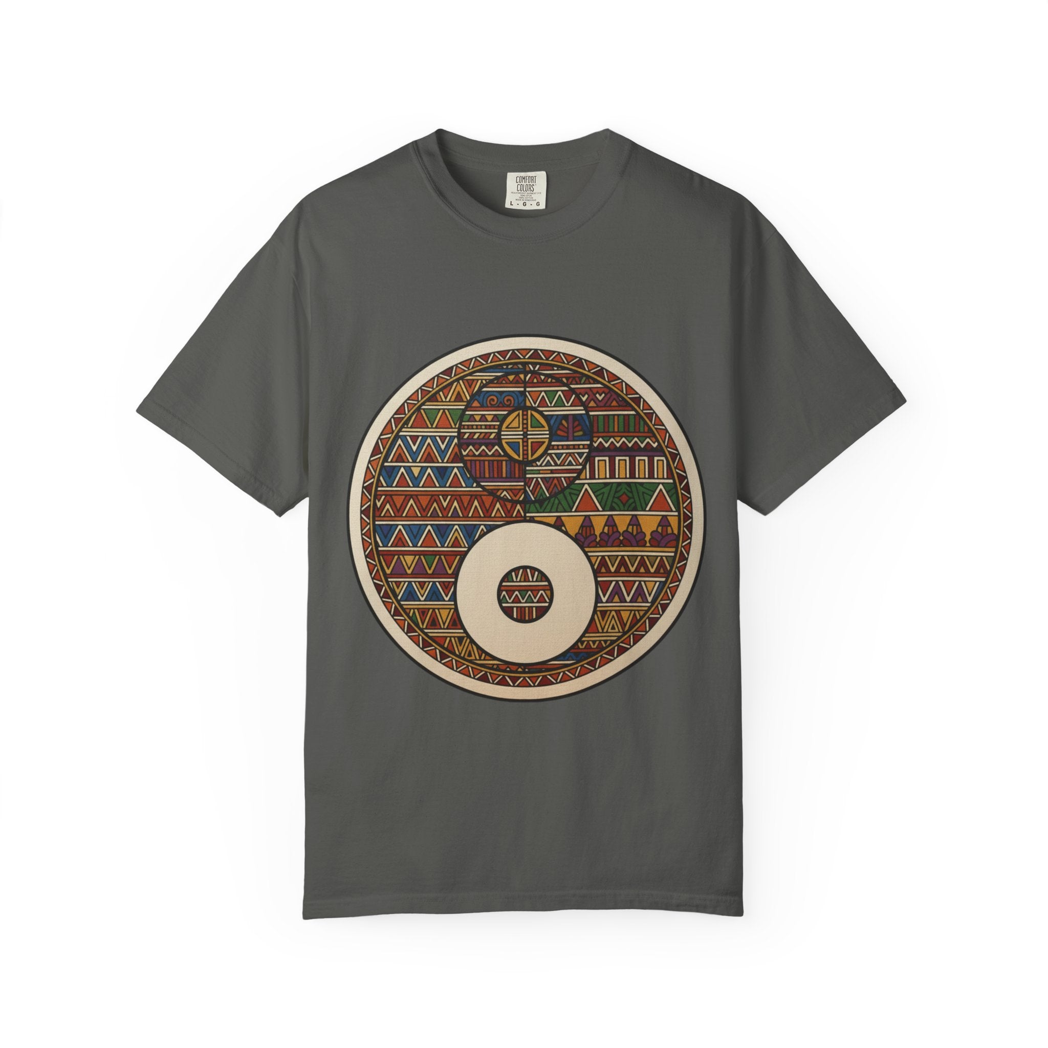 Aztec Drum Graphic T-Shirt — Tribal Pattern Music Tee