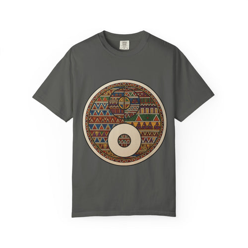 Aztec Drum Graphic T-Shirt — Tribal Pattern Music Tee