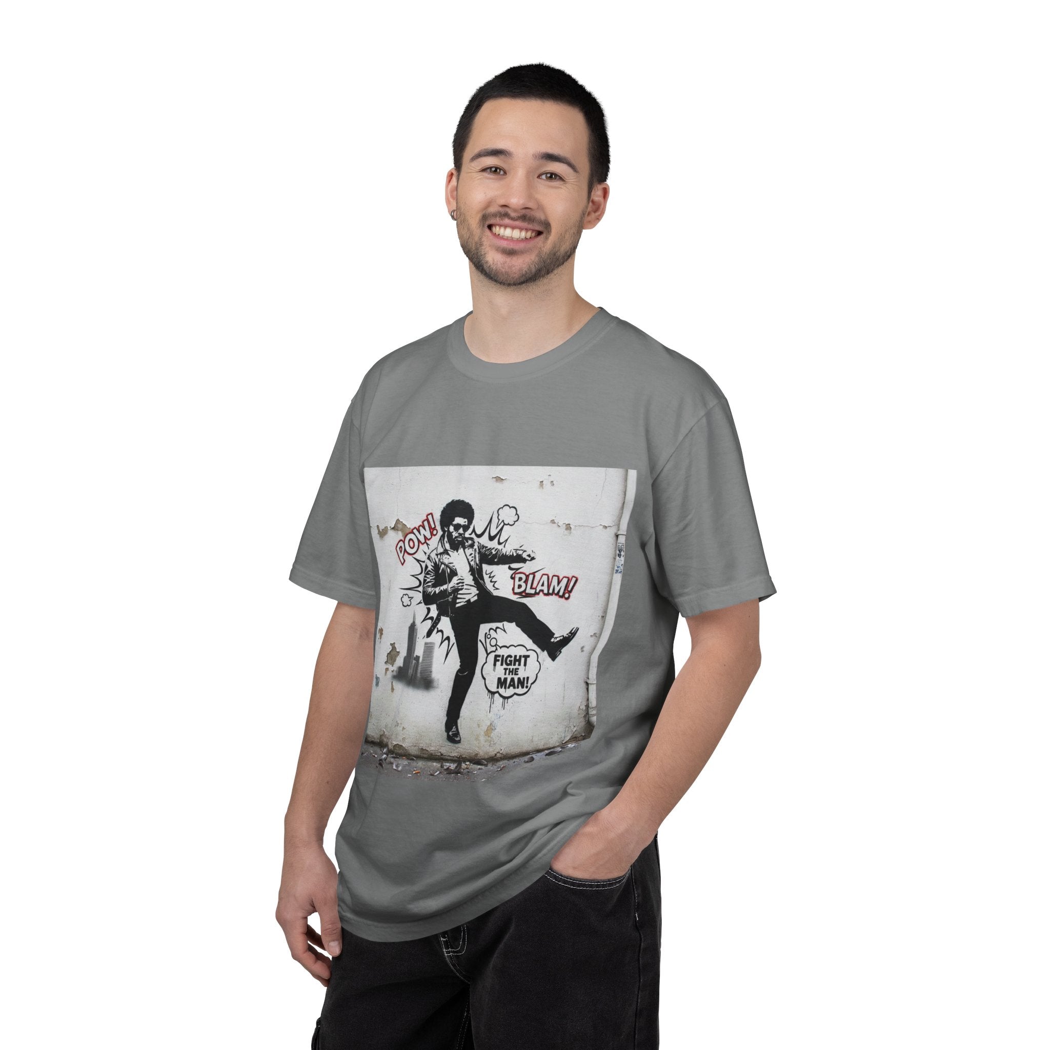 Fight the Man Graphic T-Shirt — Retro Comic Street Art Tee