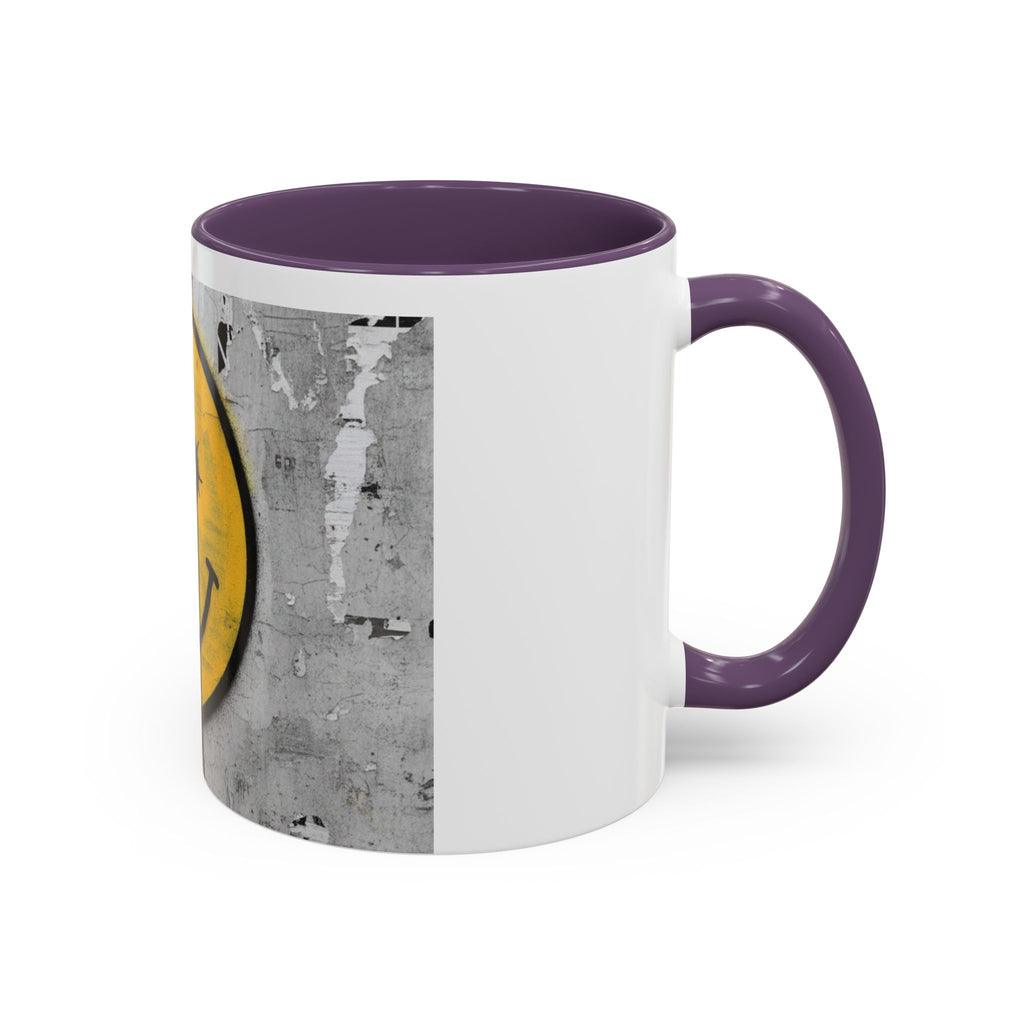 Graffiti Smiley Accent Coffee Mug – Dripping Eyes Street Art Design (11/15oz)