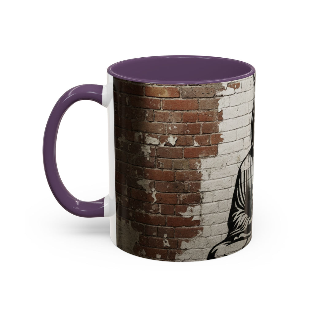 Buddha Street Art Accent Coffee Mug — Graffiti Meditation Design