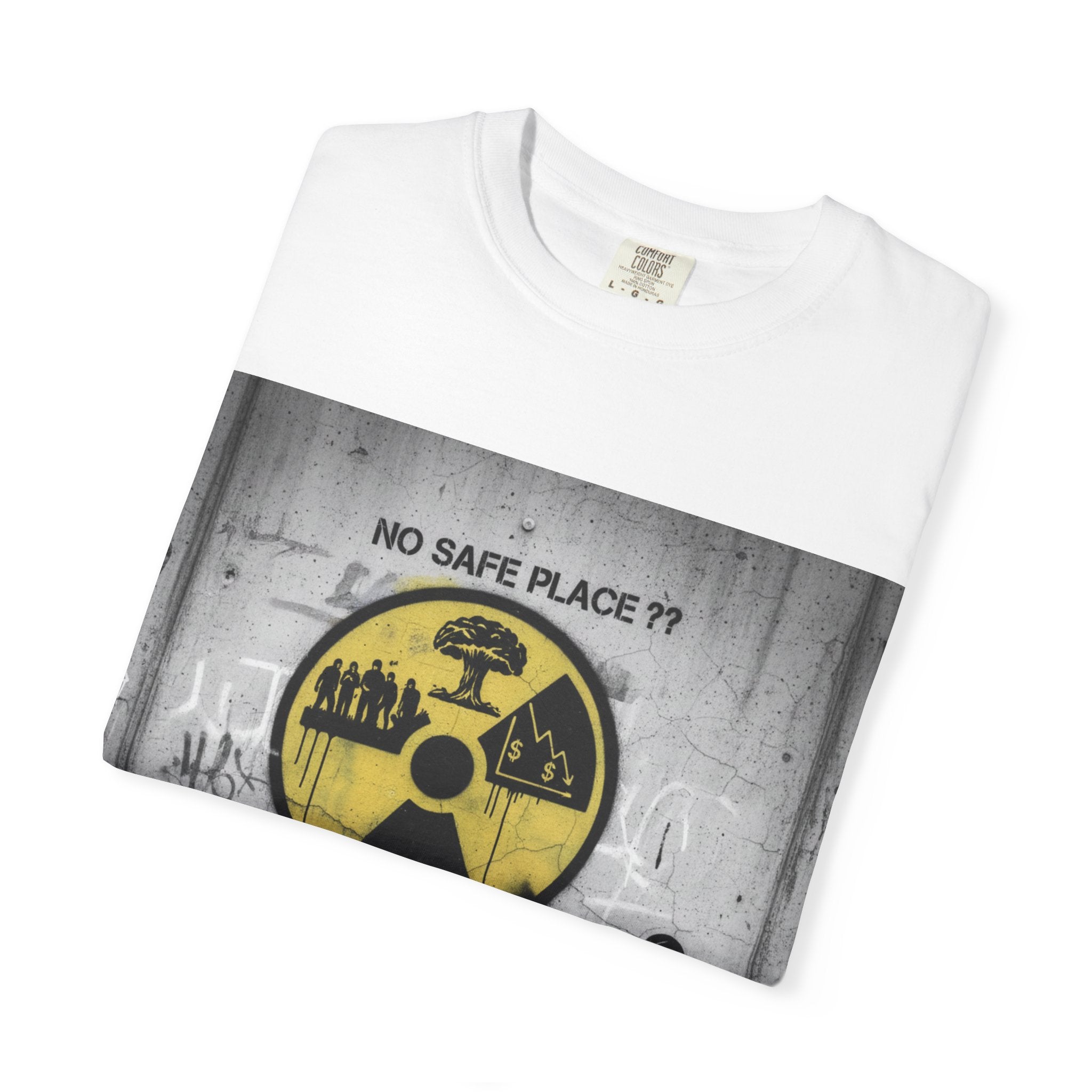 Fallout Shelter Graffiti T-shirt | Nuclear Warning Sign, Urban Street Art