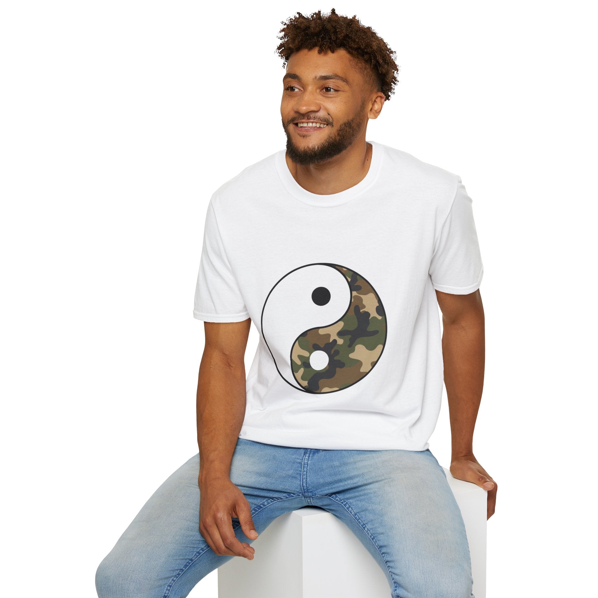 Camouflage Yin Yang T-Shirt — Camo Balance Graphic Tee