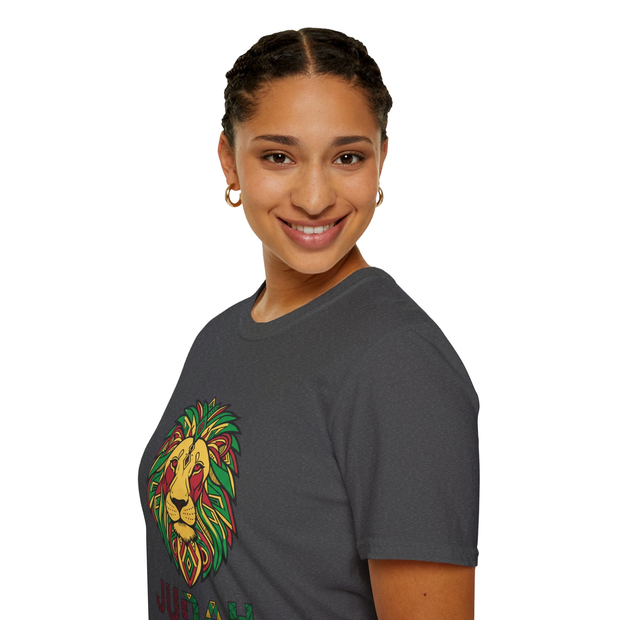Judah Lion T-Shirt — Rasta Lion Graphic Tee (Reggae Colors)