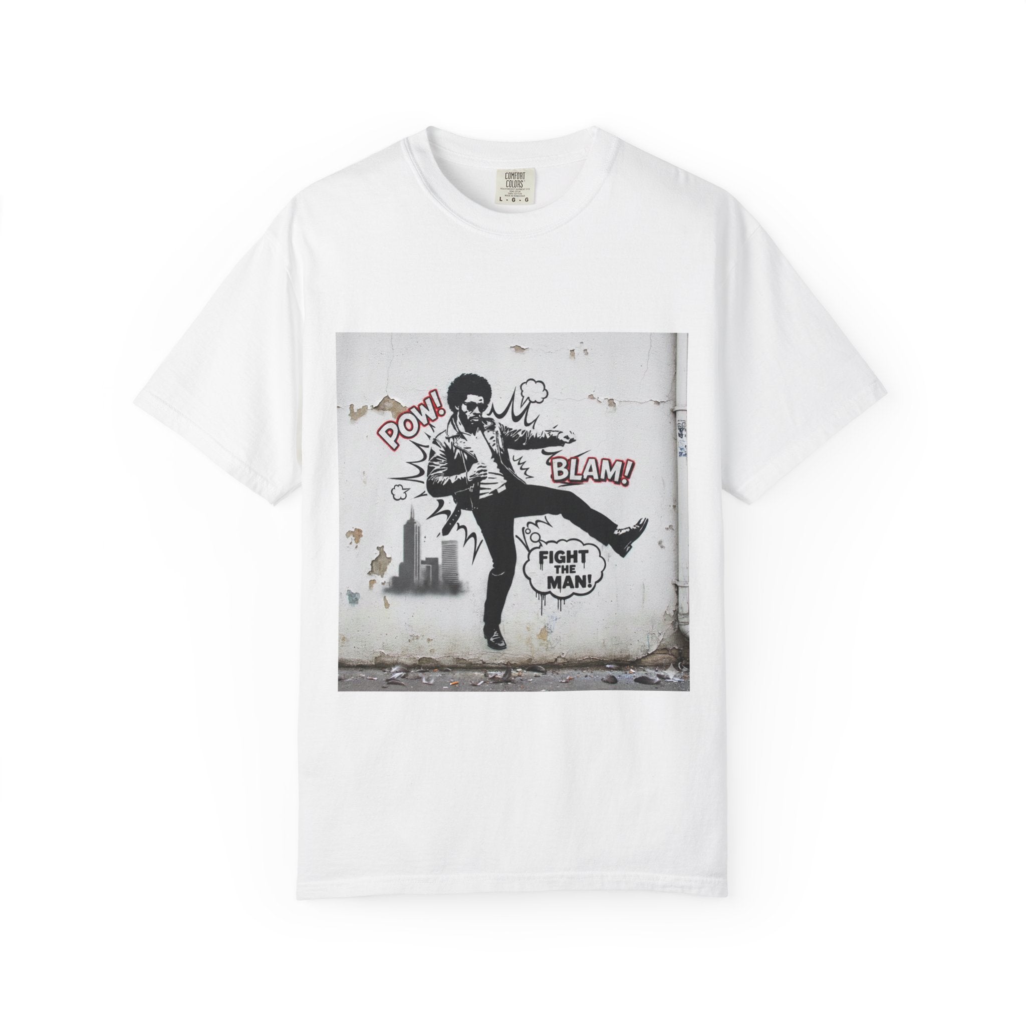 Fight the Man Graphic T-Shirt — Retro Comic Street Art Tee